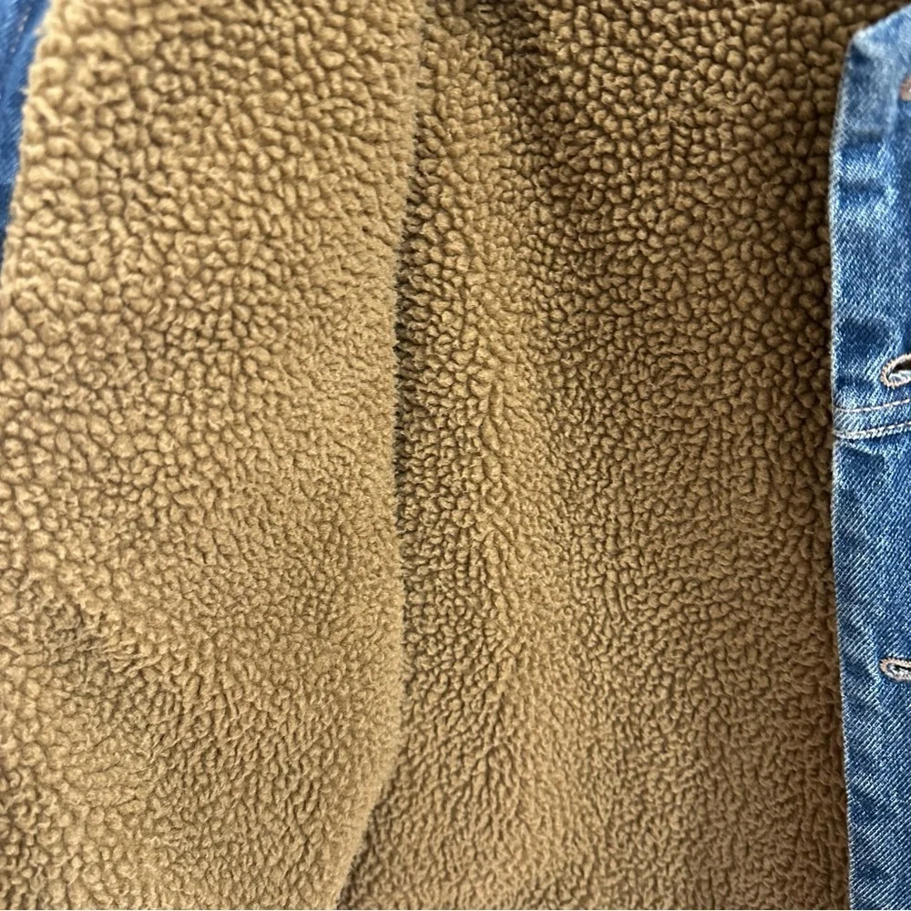 Goodfellow & Co Men’s Sherpa Lined Denim Trucker Jacket Blue Small